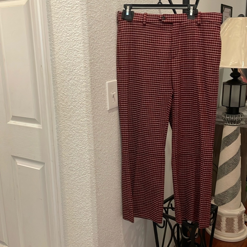 NWT Chloe Red Plaid Dress Pants SZ 44 (Size 10-12)